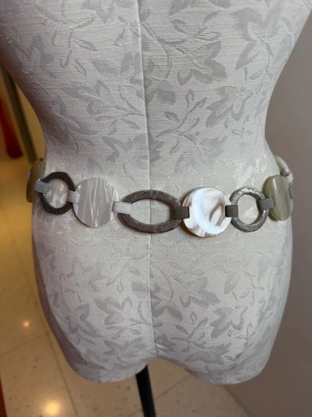 Suzi Roher Womens Silver Tone Discs Bohemian Circle-link Waist Belt OS Vintage
